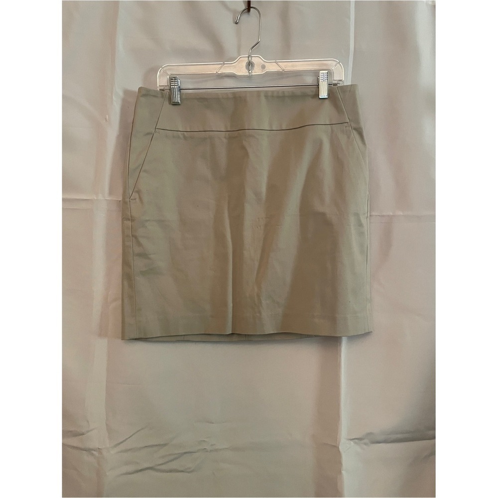 Ann Taylor Classic Beige Women's Skirt - Neutral Straight Cut Size 10